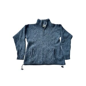 Carraigdon Ireland 100% Pure New Wool Cable Knit Quarter Zip Sweater Mens Medium